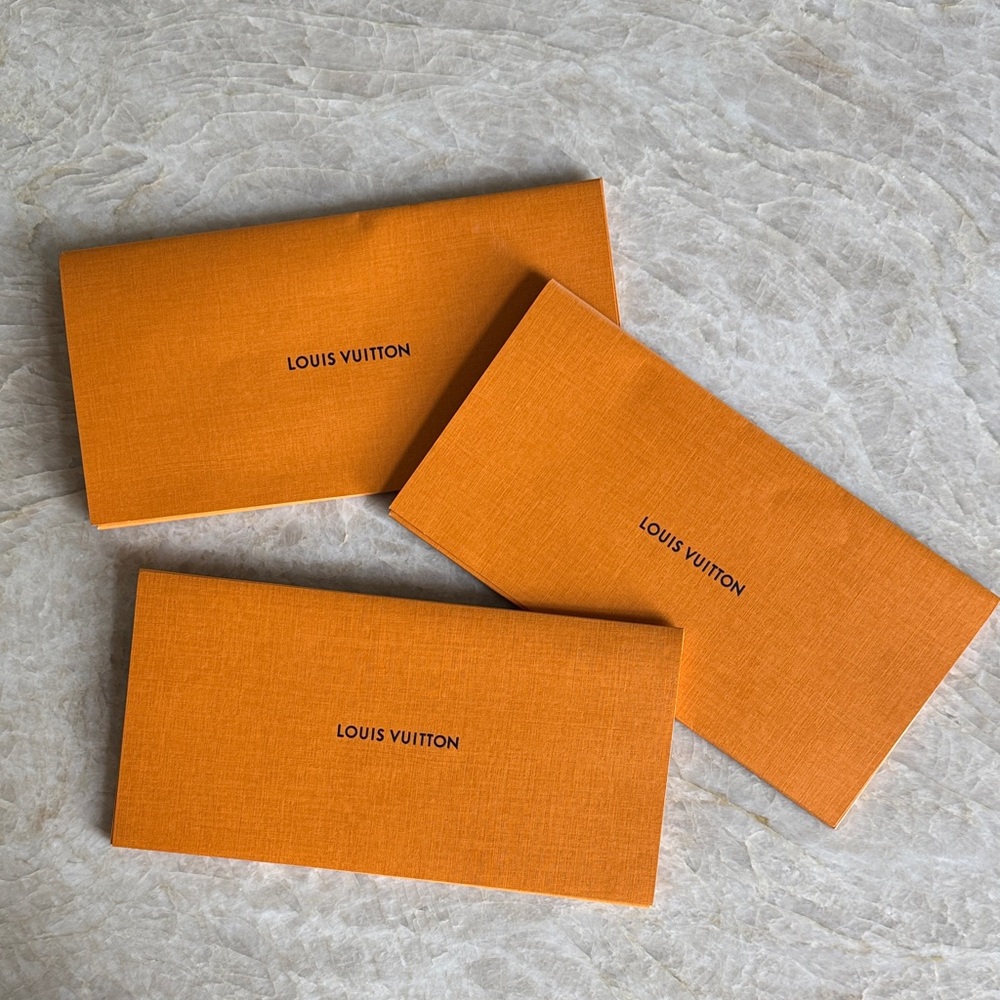 Authentic Louis Vuitton Envelopes Receipt Holders Orange Packaging